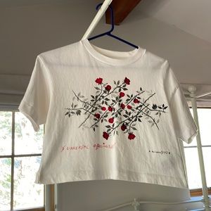 UO Universal Offerings White Cropped Graphic Tee